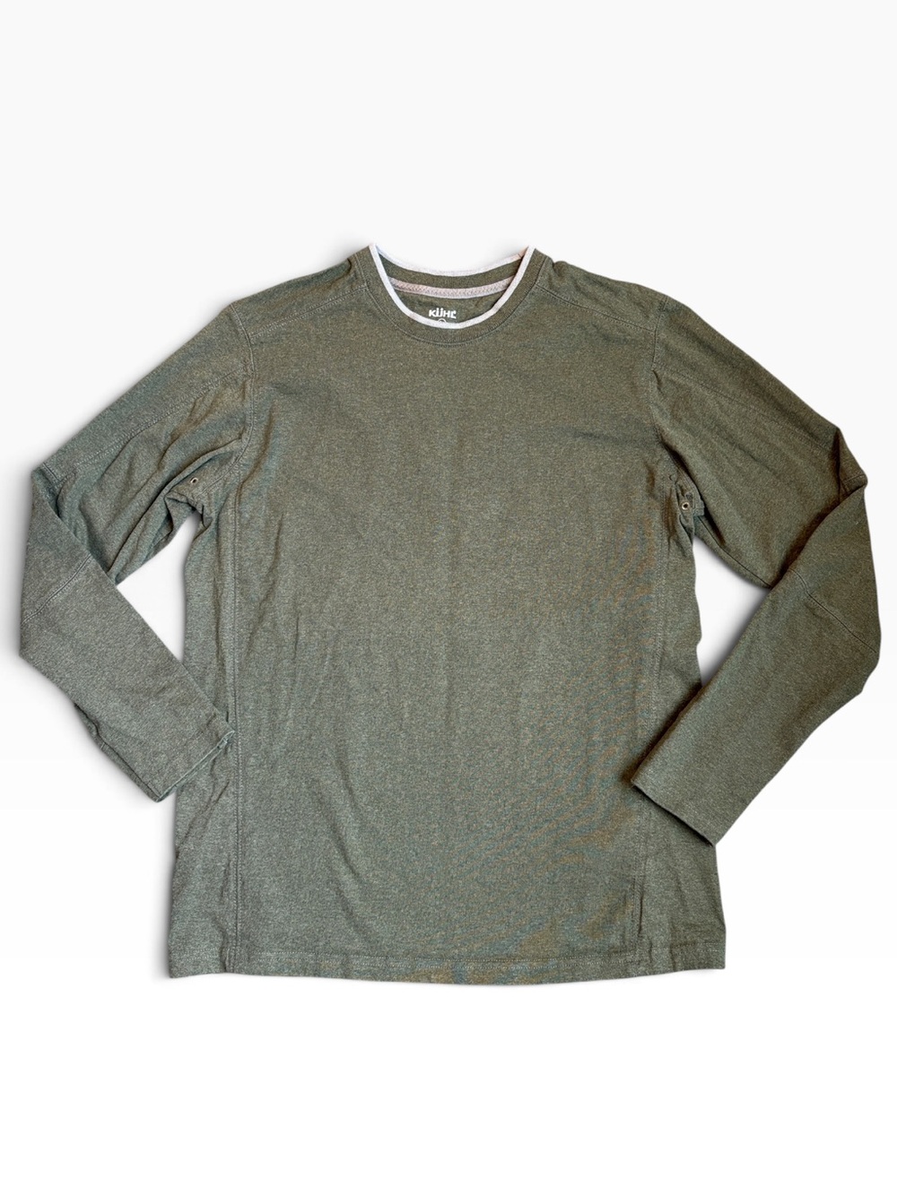 Kuhl Crewneck Long Sleeve Shirt Men's L Olive Green Organic Cotton